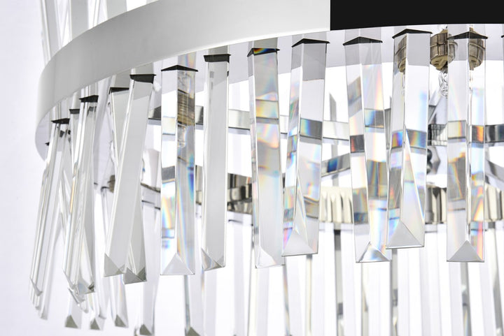 25 Inch Crystal Round Pendant Light In Chrome