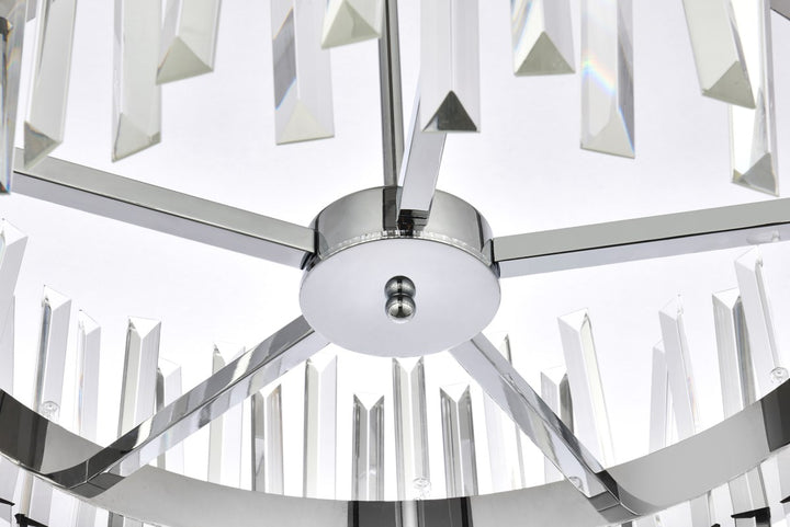 25 Inch Crystal Round Pendant Light In Chrome