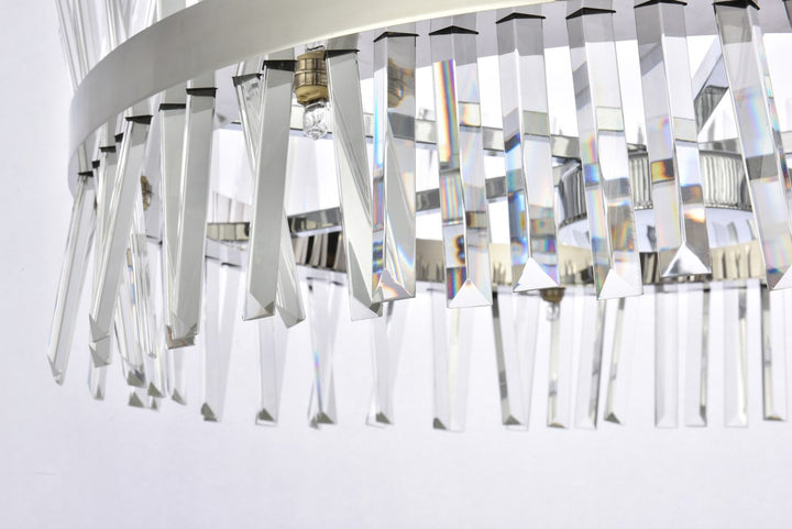 32 Inch Crystal Round Chandelier Light In Chrome