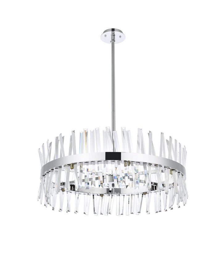 32 Inch Crystal Round Chandelier Light In Chrome