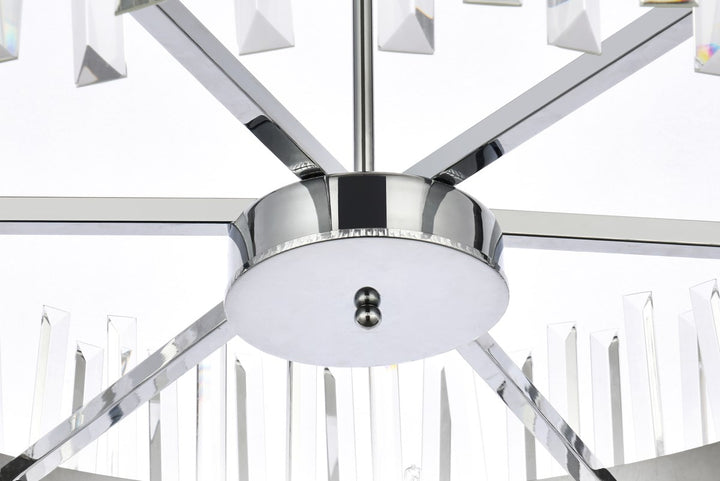 36 Inch Crystal Round Chandelier Light In Chrome