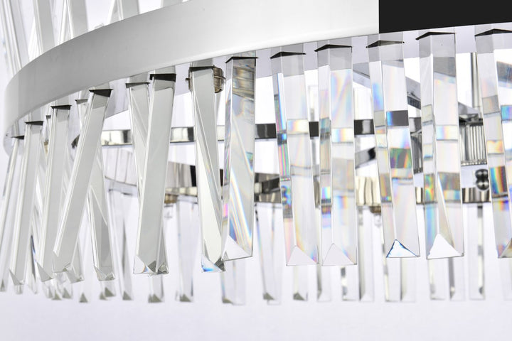 36 Inch Crystal Round Chandelier Light In Chrome