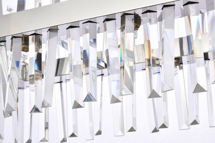 30 Inch Crystal Rectangle Chandelier Light In Chrome