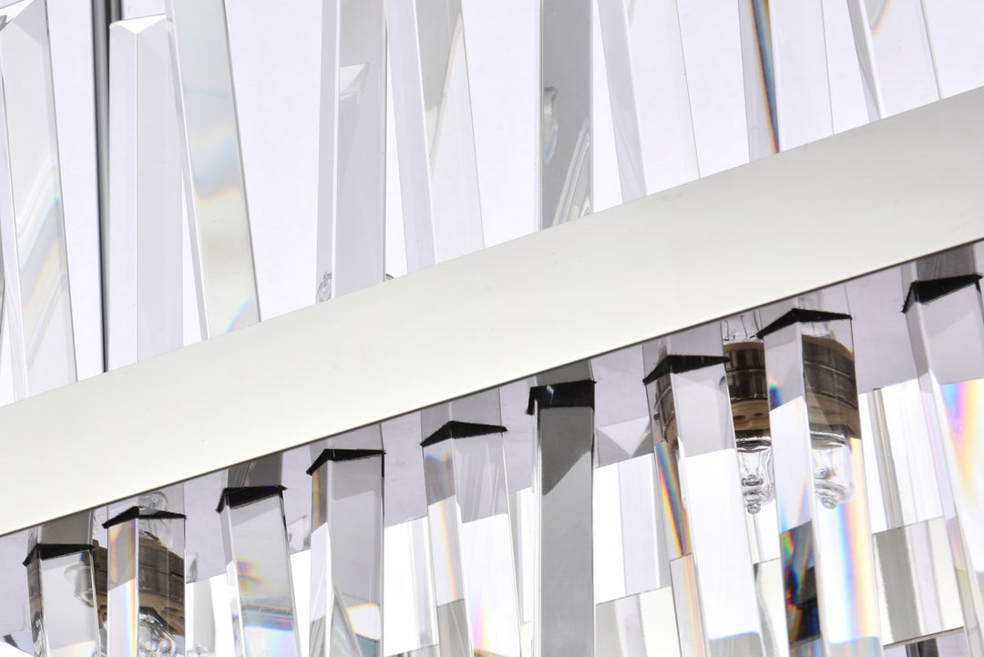 36 Inch Crystal Rectangle Chandelier Light In Chrome