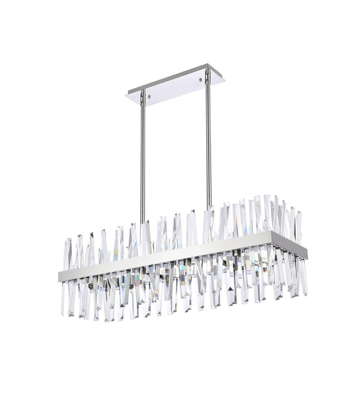 36 Inch Crystal Rectangle Chandelier Light In Chrome