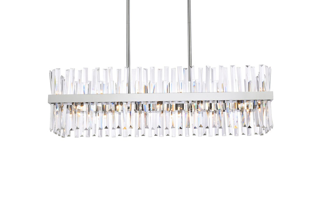 42 Inch Crystal Rectangle Chandelier Light In Chrome