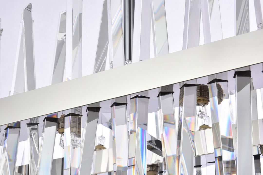 42 Inch Crystal Rectangle Chandelier Light In Chrome