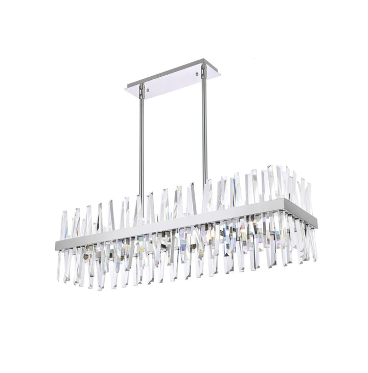 42 Inch Crystal Rectangle Chandelier Light In Chrome