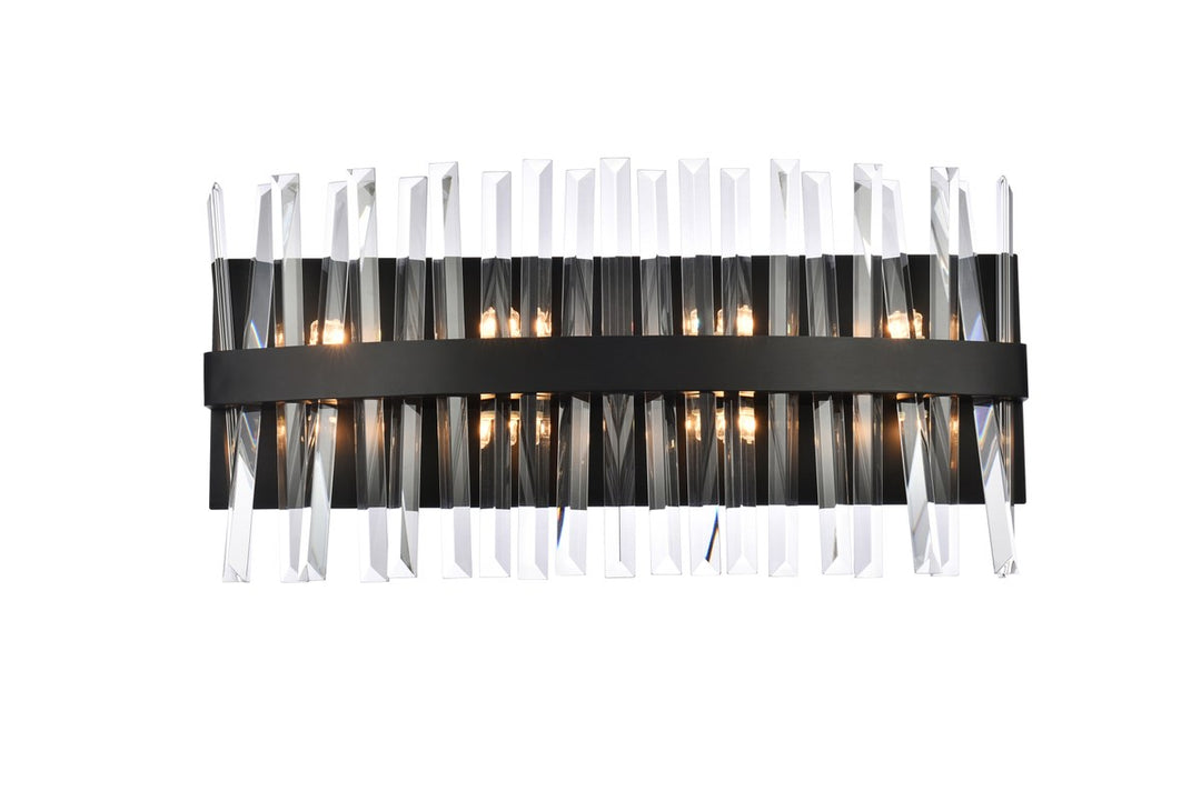24 Inch Crystal Bath Sconce In Black by Elegant Lighting
