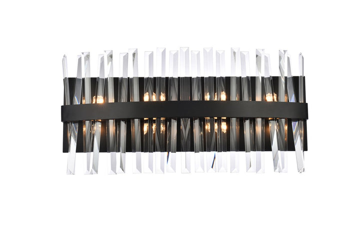 24 Inch Crystal Bath Sconce In Black by Elegant Lighting