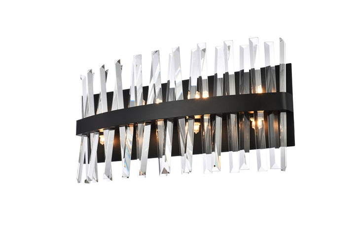 24 Inch Crystal Bath Sconce In Black