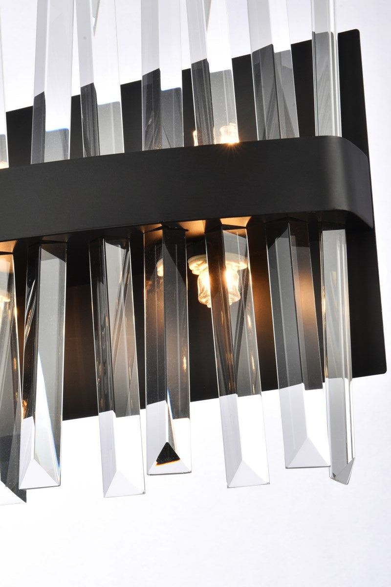 24 Inch Crystal Bath Sconce In Black