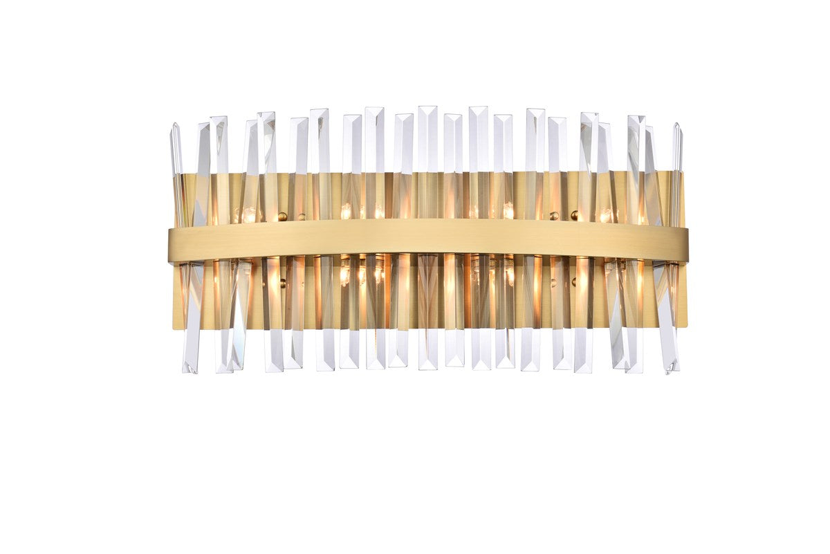 24 Inch Crystal Bath Sconce In Satin Gold by Elegant Lighting