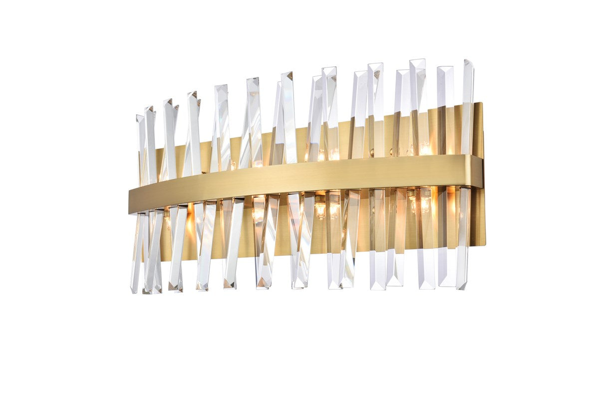 24 Inch Crystal Bath Sconce In Satin Gold