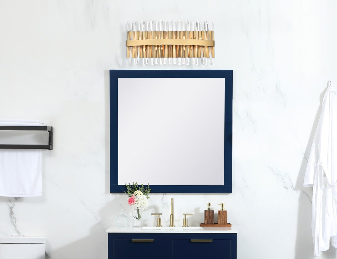 24 Inch Crystal Bath Sconce In Satin Gold