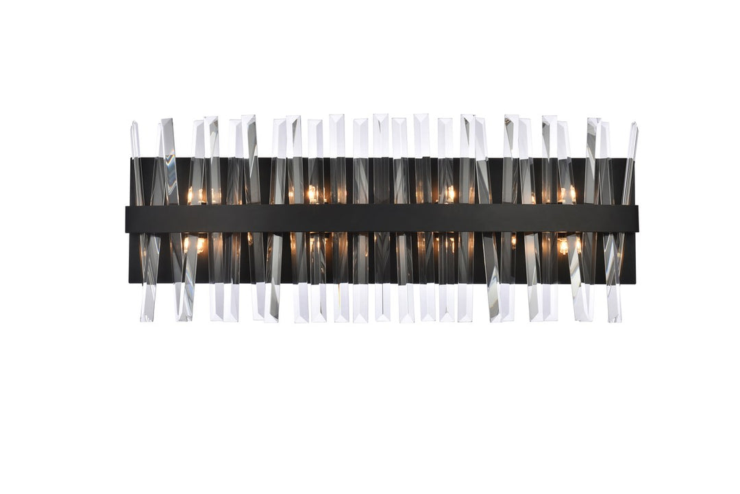 30 Inch Crystal Bath Sconce In Black by Elegant Lighting