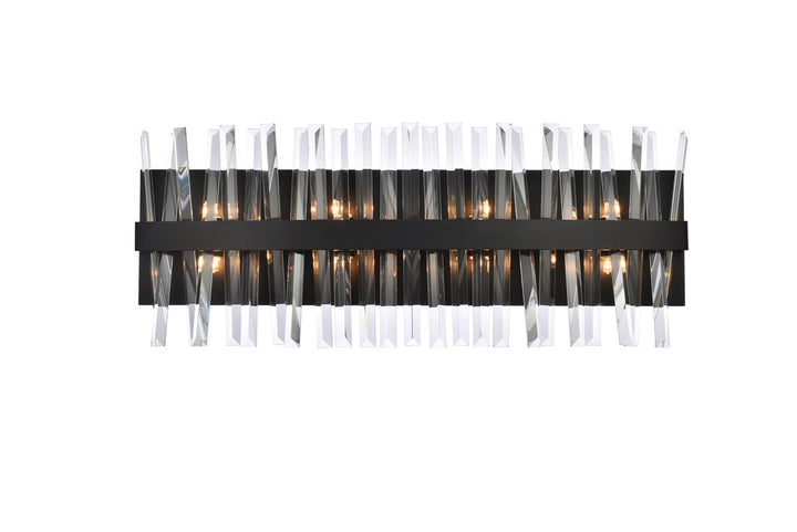 30 Inch Crystal Bath Sconce In Black by Elegant Lighting