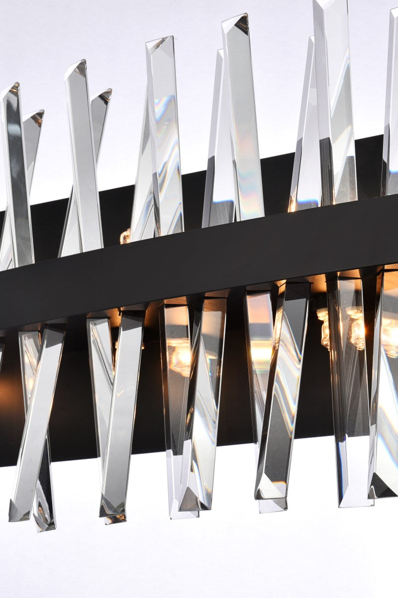 30 Inch Crystal Bath Sconce In Black