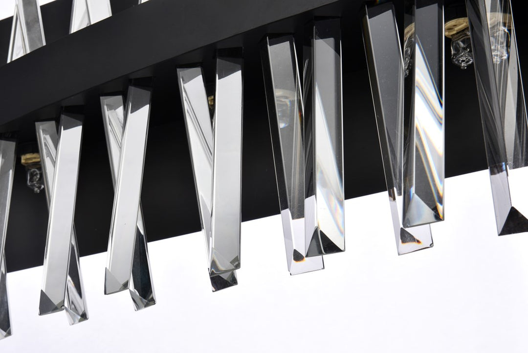30 Inch Crystal Bath Sconce In Black