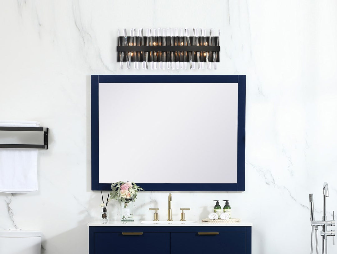 30 Inch Crystal Bath Sconce In Black
