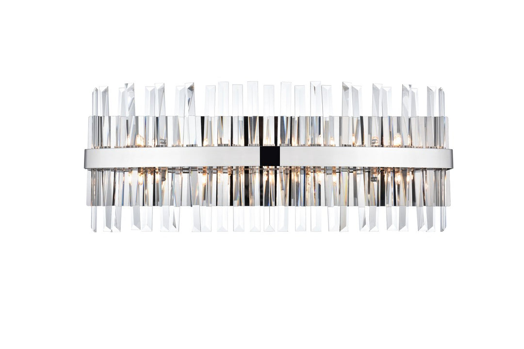 30 Inch Crystal Bath Sconce In Chrome by Elegant Lighting