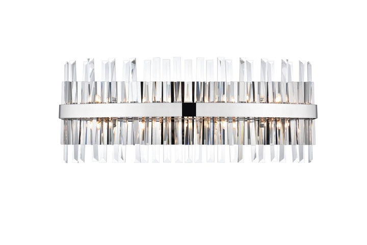30 Inch Crystal Bath Sconce In Chrome by Elegant Lighting
