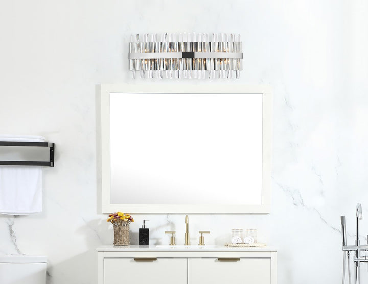 30 Inch Crystal Bath Sconce In Chrome