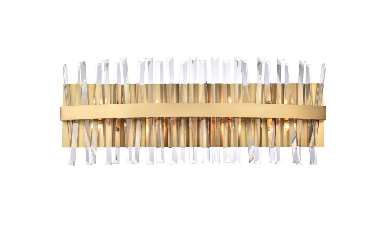 30 Inch Crystal Bath Sconce In Satin Gold by Elegant Lighting