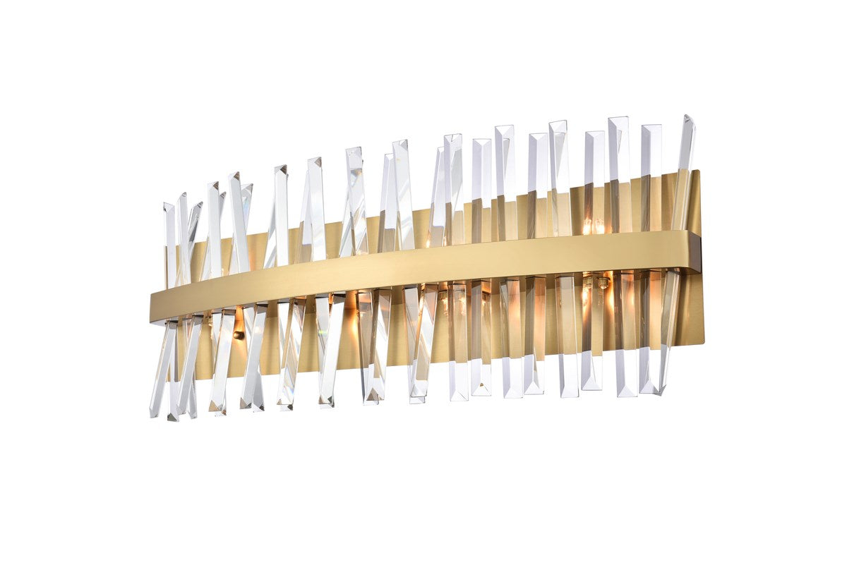30 Inch Crystal Bath Sconce In Satin Gold