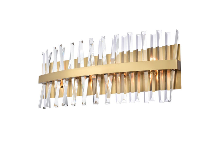 30 Inch Crystal Bath Sconce In Satin Gold