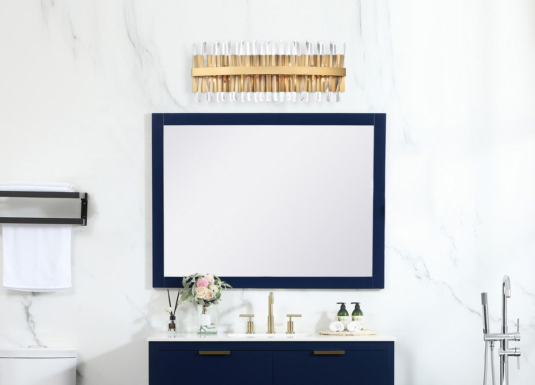 30 Inch Crystal Bath Sconce In Satin Gold