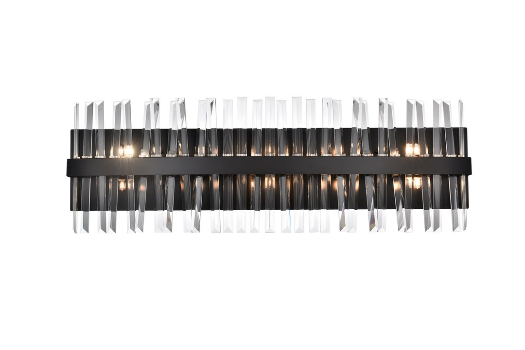 36 Inch Crystal Bath Sconce In Black by Elegant Lighting