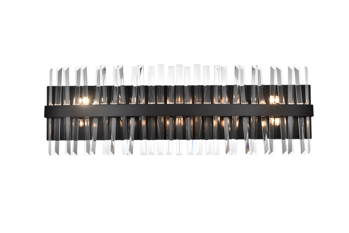 36 Inch Crystal Bath Sconce In Black by Elegant Lighting