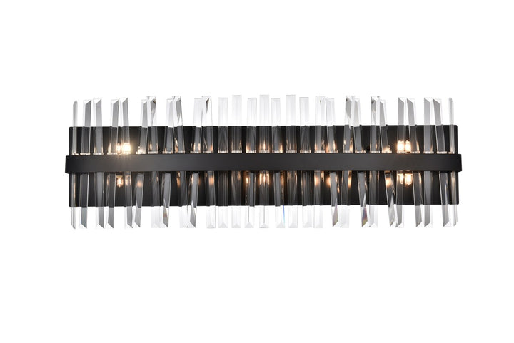 36 Inch Crystal Bath Sconce In Black by Elegant Lighting