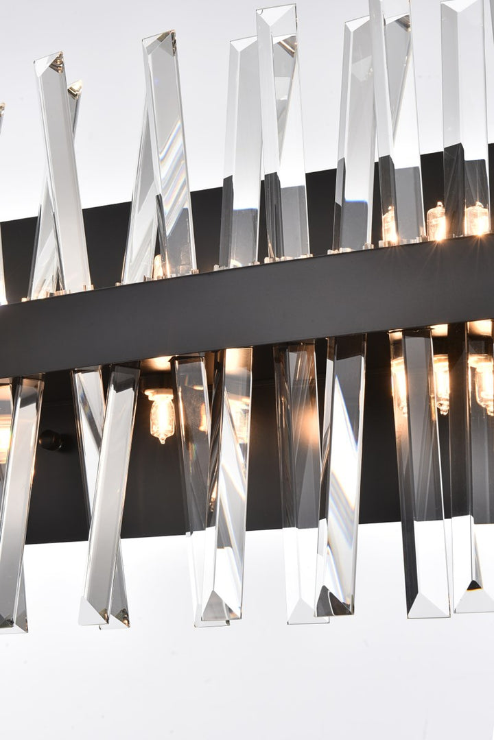 36 Inch Crystal Bath Sconce In Black
