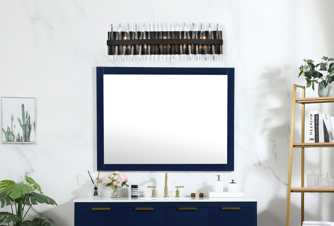 36 Inch Crystal Bath Sconce In Black
