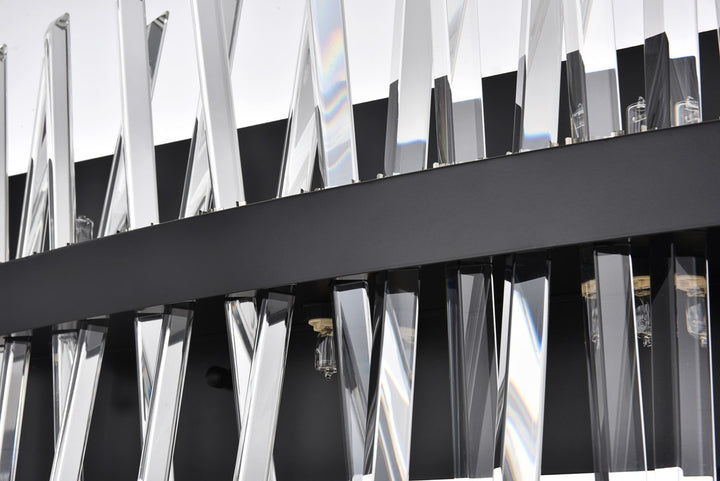 36 Inch Crystal Bath Sconce In Black