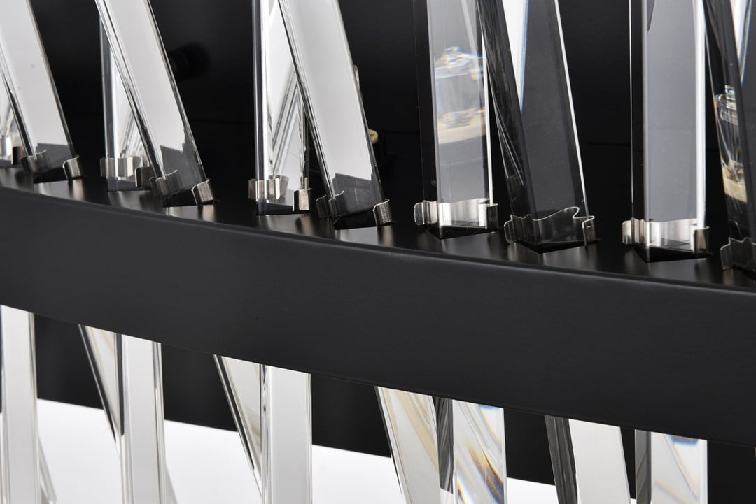 36 Inch Crystal Bath Sconce In Black