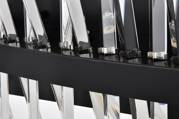 36 Inch Crystal Bath Sconce In Black