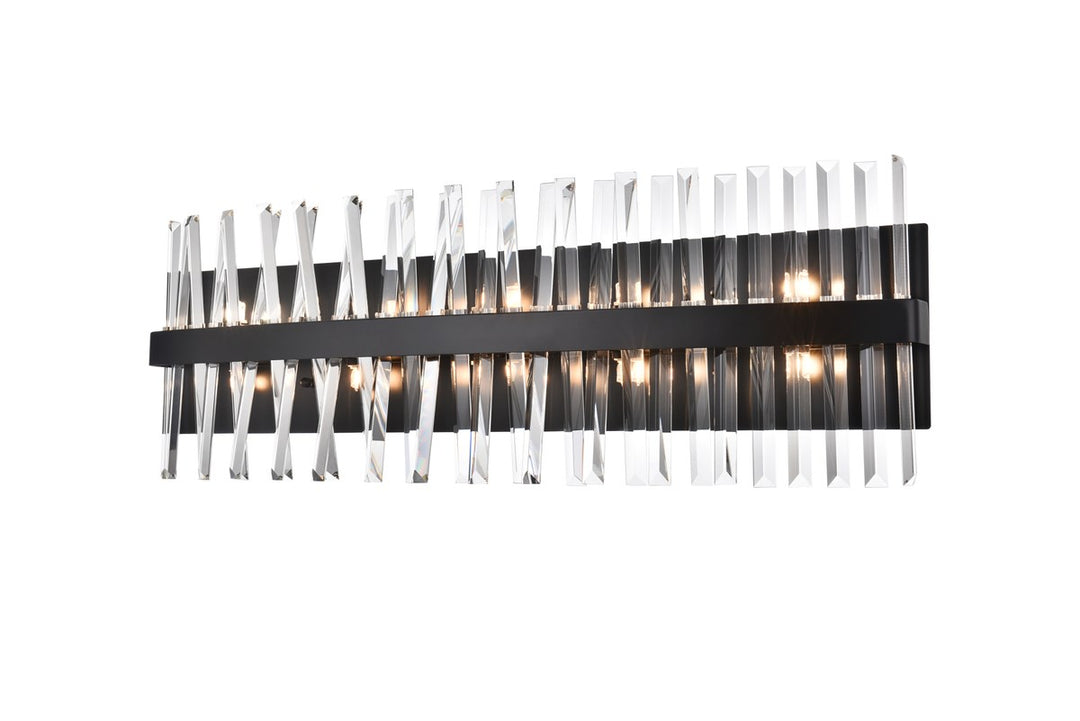 36 Inch Crystal Bath Sconce In Black