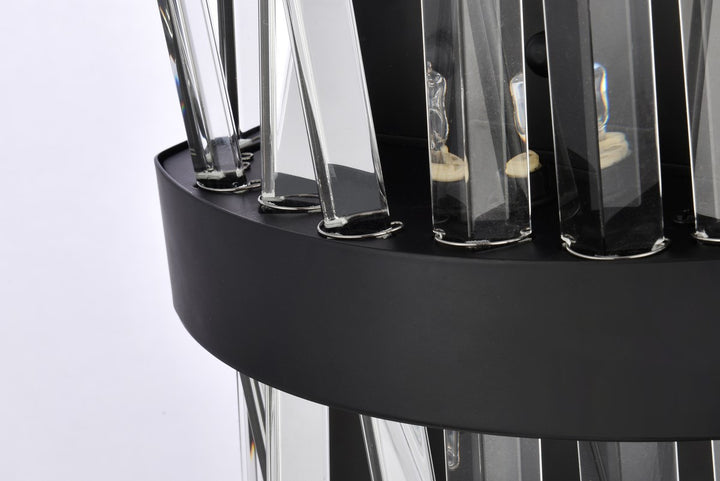 8 Inch Crystal Bath Sconce In Black