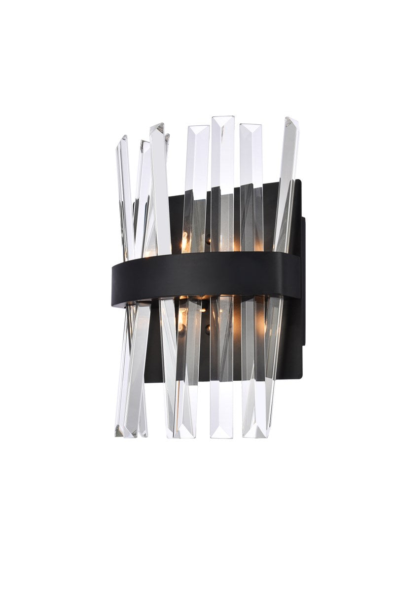 8 Inch Crystal Bath Sconce In Black