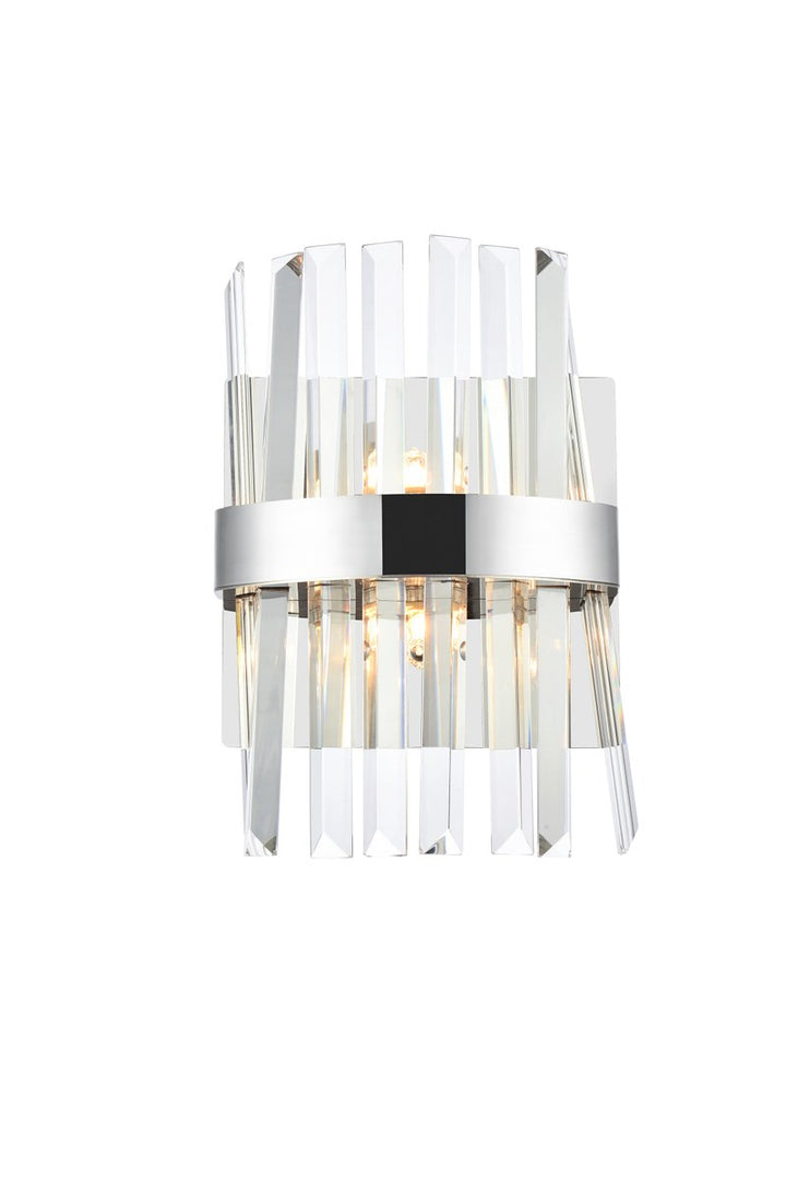8 Inch Crystal Bath Sconce In Chrome by Elegant Lighting