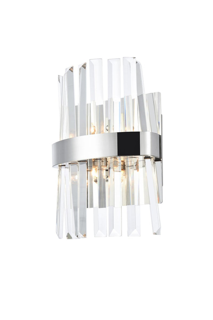 8 Inch Crystal Bath Sconce In Chrome