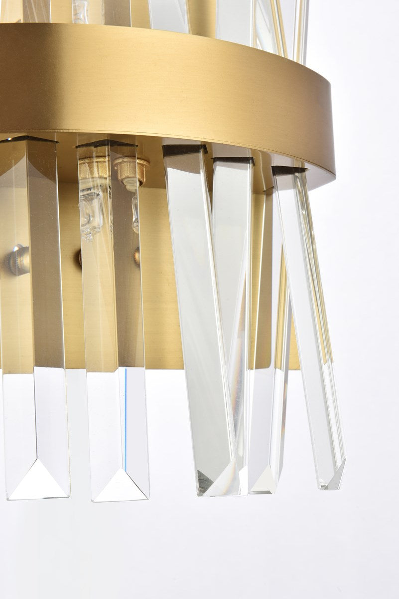 8 Inch Crystal Bath Sconce In Satin Gold