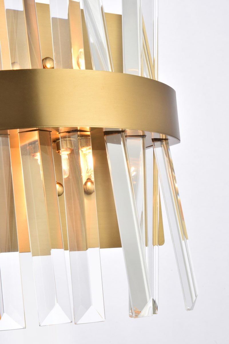 8 Inch Crystal Bath Sconce In Satin Gold
