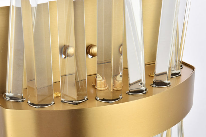 8 Inch Crystal Bath Sconce In Satin Gold
