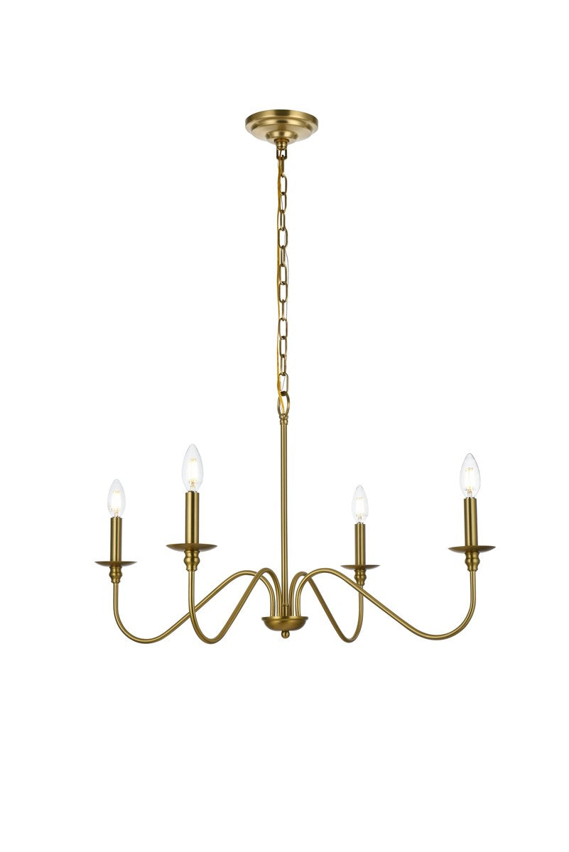 30 Inch Chandelier In Satin Gold by Living District