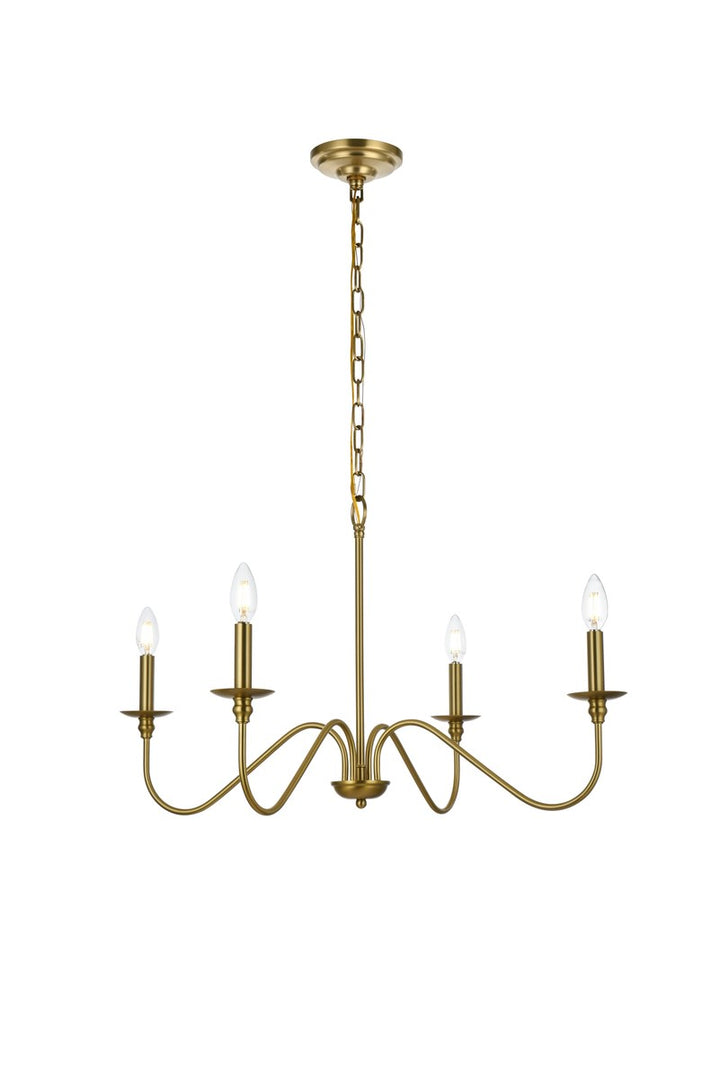 30 Inch Chandelier In Satin Gold by Living District