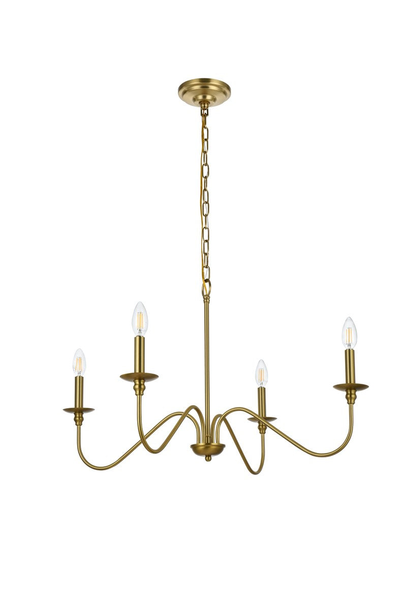 30 Inch Chandelier In Satin Gold